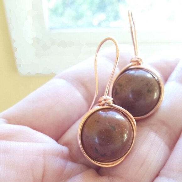 Mahagony Obsidian Spheres! Big & Chunky Wire Wrapped Beauties! Power Chi Flow - Picture 3 of 9